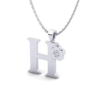 Colgante de Letra H en Tendencia, Estilo Hip Hop, Chapado en Plata con Moissanita, para Bodas y Fiestas - Product Image 2