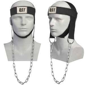 Harnais de musculation professionnel robuste pour la tête et le cou en néoprène et nylon avec chaîne métallique pour entraînement de force en salle de sport – Plusieurs tailles - Product Image 3