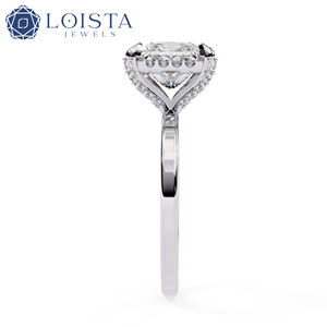 Anillo de compromiso LOISTA con diamante talla princesa, color D natural, platino, estilo clásico, certificado GIA, anillo para mujer - Product Image 3