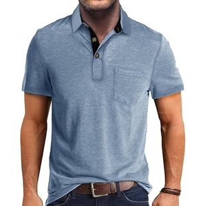 Nouveau design 2026 – Polo de golf sportif pour homme, coupe ajustée, respirant, 100 % coton, manches courtes, été, OEM - Product Image 1