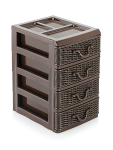 Stackable Plastic <b>Storage</b> <b>Drawers</b> Rectangle Minimalist Design 4 Tier PP Material Bathroom Neatening - Product Image 3