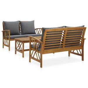 Conjunto de Muebles de Jardín de Madera de Acacia Sólida, Asientos Grandes, Muchos Conjuntos de Muebles de Jardín de Madera Natural - Product Image 1