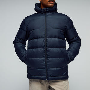 Veste d'hiver matelassée personnalisée pour homme avec logo, grande taille, couleur unie, coupe-vent, légère, style streetwear, OEM - Product Image 5