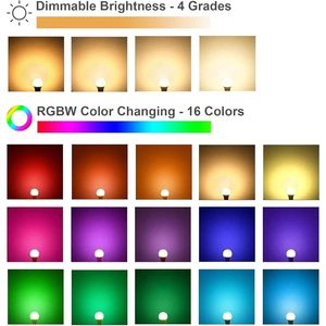 9W RGB LED Light <b>Bulbs</b> 40W Equivalent A19 E27/<b>E26</b> 6500K Warm White 16-Color Multicolor Smart <b>Bulbs</b> RGB Color Changing - Product Image 5