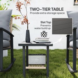 Set di Sedie a Dondolo in Rattan per Giardino, Patio e Balcone, Arredamento Elegante per Interni ed Esterni - Product Image 4