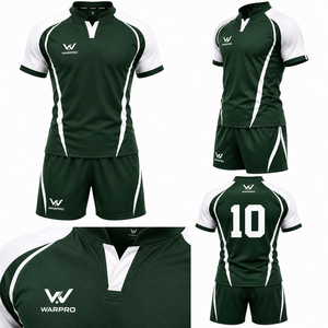 Warpro ชุดเสื้อรักบี้สีเขียวสีขาวสำหรับผู้ชายชุดเสื้อทีมสำหรับใส่ได้ทุกฤดูกาล - Product Image 3