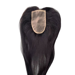 Topper de cheveux humains 2x5 en dentelle pour femmes - Cheveux indiens Remy naturels, ondulations Water Wave et Deep Wave Taz Hair BD - Product Image 1