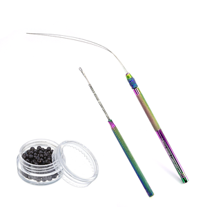Agujas de tracción profesionales Micro anillos/agujas de bucle pelucas herramienta de extensiones de cabello Micro anillo inserción cuentas gancho herramienta color personalizado - Product Image 1