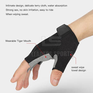 Guantes de Ciclismo de Medio Dedo de Cuero Transpirable de Alta Calidad, con Correa de Muñeca Ajustable, Último Diseño, Venta al Por Mayor - Product Image 3