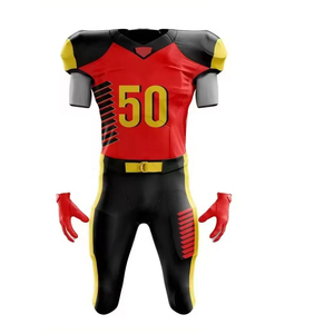 Ensemble de maillot et pantalon de football américain personnalisable pour homme adulte, en polyester, imprimé par sublimation, respirant, rose et noir, 50, avec le meilleur service OEM - Product Image 5