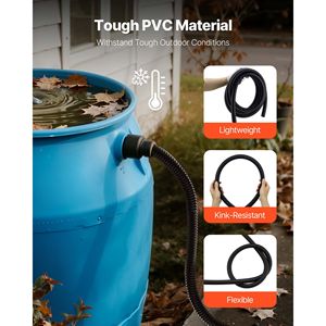 Tubo Flessibile Corrugato in PVC Nero da 21 Piedi, Diametro Interno 1 Pollice, Tubo di Scarico per Drenaggio Acqua - Product Image 2