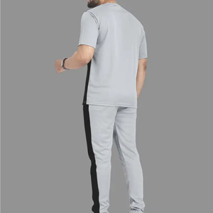 High Quality Men Summer Tracksuits with Rhinestone Casual Design 100% Cotton Breathable Lightweight for <b>Jogging</b> 2026 New Stylish - Product Image 2