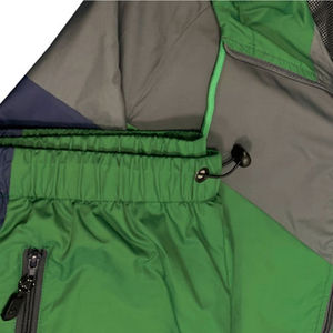 Unisex Green Color Blocking Tracksuit Full <b>Zip</b> <b>Hooded</b> Sporty Activewear Lightweight Polyester Two Piece Set Spring Adult Wear - Product Image 6