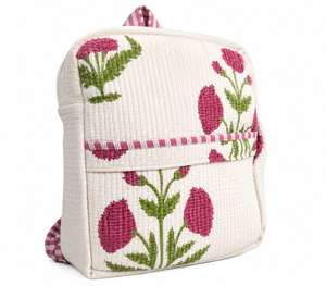 Mochila de Algodón Biodegradable de Estilo Étnico para Viajes y Uso Universitario, Diseño Hecho a Mano con Estampado Personalizado y Cierre de Cremallera - Product Image 4