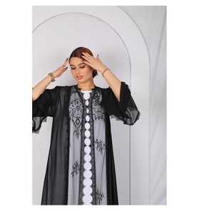 Fabricante de Abayas de Lujo al por Mayor, Encaje Floral Premium, Talla Grande Personalizada, Nueva Colección para Mujer - Product Image 1