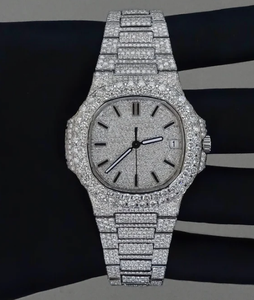 Customized Branded Iced Out High Quality Luxury Stainless Steel Hip Hop <b>Men</b> Moissanite Diamond <b>Wrist</b> <b>Watch</b> - Product Image 1