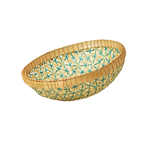 Eco-Friendly Handwoven Teal <b>Green</b> Bamboo Round Food Cover Dome Umbrella Tabletop Dish <b>Net</b> Cover Fruit Serving Cloche Wholesale - Product Image 1