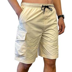 Shorts cargo décontractés pour hommes sur mesure de haute qualité, taille élastique, motif uni, vêtements d'été, écologiques, respirants, séchage rapide - Product Image 5