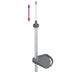 Scaffale da doccia ad angolo telescopico in alluminio argento a 4 livelli soluzione per la conservazione del bagno - Product Image 5