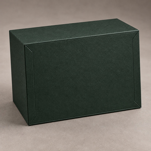 Caja de embalaje rígida para auriculares con tapa extraíble personalizada y envoltura impresa en verde bosque - Product Image 5