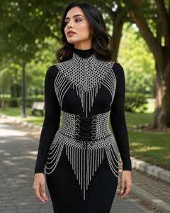 Silver Plated Stainless Steel Chainmail Fashion Artwear Irregular Shape Welded Design - Product Image 1