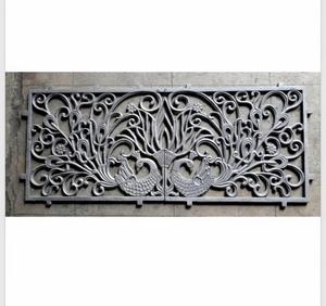 Panel de Escalera Exterior de Hierro Tradicional con Diseño Floral, Rejilla Ornamental de Acero Duradero, Acento de Arquitectura Moderna - Product Image 4