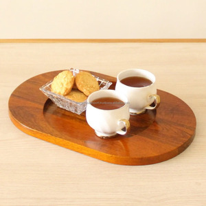Plateau de service en bois d'acacia et de mangue naturel écologique, poli, vintage, rectangulaire, pour table, cuisine, restaurant, personnalisable OEM - Product Image 3