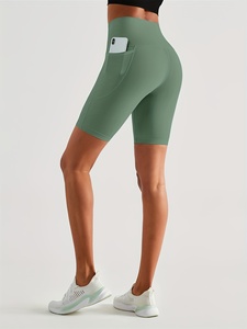 Shorts de yoga pour femmes avec logo personnalisé, taille haute, sans couture, pour la gym, le fitness et les entraînements - Product Image 2