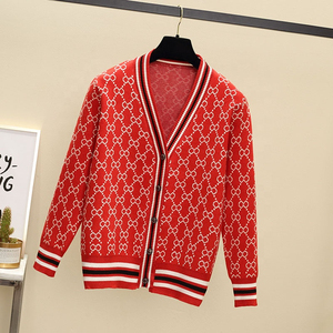 Cárdigan de Punto con Cuello en V Bordado para Mujer, Manga Larga, Frente Abierto, Prenda Exterior Informal de Moda, Suave y Cálida para Otoño e Invierno - Product Image 6