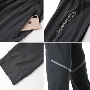 In Stock Men's Fitness Trousers Exercise <b>Elastic</b> Quick-drying Tights Sport Pant with Pockets for Running Training - Product Image 5