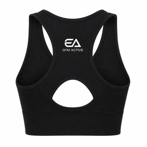 Soutien-gorge de sport court noir pour femme, à fermeture éclair frontale, maintien élevé, dos nageur, sans couture, à motif écossais, personnalisé, pour la gym, l'entraînement, le fitness et le yoga - Product Image 6