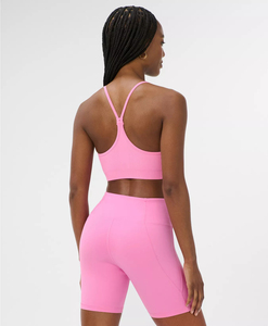 Débardeur court côtelé sans couture pour femme, col rond, sans manches, coupe ajustée, couleur unie, pour yoga et fitness, vente en gros OEM ODM - Product Image 2