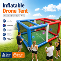 Tente de terrain de football gonflable portable en PVC pour sports de plein air, arène de drones, sol durable, installation facile