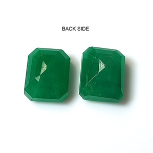 Émeraude naturelle zambienne de 11,25 carats, vert émeraude, pierre précieuse en vrac, taille émeraude, facettée, ensemble de 2 pièces pour la fabrication de bijoux - Product Image 6