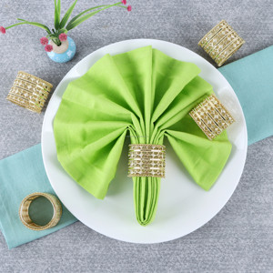 Vente chaude doré motif géométrique rond de serviette métal cercle serviette boucle table décoration rond de serviette en gros en vrac - Product Image 5