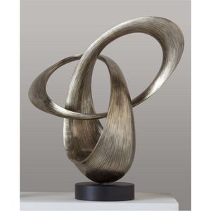 Sculpture d'art métallique minimaliste en métal entrelacé, moderne et abstraite, centre de table décoratif pour salon domestique, vente en gros - Product Image 1
