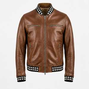 Veste en similicuir moderne pour homme – Vêtement d'extérieur décontracté et élégant avec fermeture éclair – Idéale pour l'hiver et le streetwear – Qualité export pour les acheteurs en gros - Product Image 1