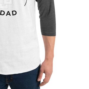 T-shirt Raglan à Manches 3/4 Blanc et Gris Anthracite en Coton Doux, Style Baseball Contrastant, Décontracté pour Tous les Jours, Idéal pour les Papas - Product Image 6