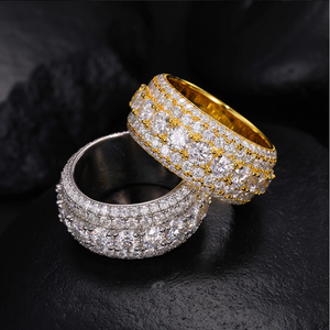 Luxury Women's 18K Gold Plated Diamond Rings Round Brilliant Cut Wedding Jewelry White G Color Natural <b>Stones</b> - Product Image 1