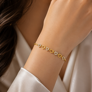 Namivaa-pulsera con eslabones en forma de corazón para mujer, cadena ajustable elegante y romántica, joyería para fiesta de boda, uso diario, regalo - Product Image 1