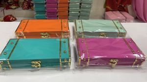 Boîtes utilitaires en bois de style coffre, palette de couleurs modernes et vibrantes, boîtes polyvalentes parfaites pour organiser les bijoux - Product Image 2