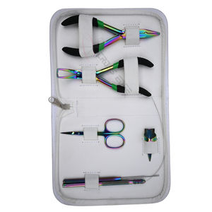 Kit d'outils professionnel pour extensions capillaires micro-anneaux arc-en-ciel avec pince à sertir pour anneaux nano, enfile-fils et ciseaux de coupe pour salon - Product Image 5