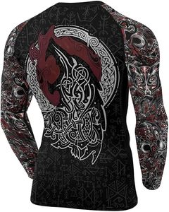 Camiseta de Compresión de Manga Larga con Diseño de Dragón Vikingo, Personalizada, para Hombre, de Secado Rápido, para MMA y BJJ - Product Image 6