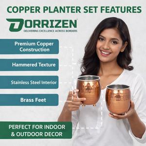 Juego de 2 Macetas Pequeñas de Cobre Martillado Estilo Mule Mug, Decoración Ecológica para Jardín Interior/Exterior, Hogar, Oficina, Escritorio, Mesa - Product Image 6