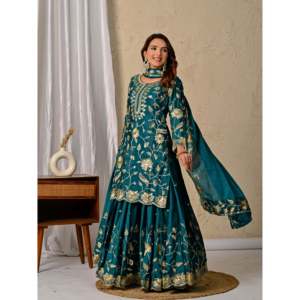ชุดแต่งกายปาร์ตี้ของผู้หญิงชุดแต่งกายหรูหรา lehenga กับ dupatta และด้านบนสำหรับโอกาสพิเศษ - Product Image 5