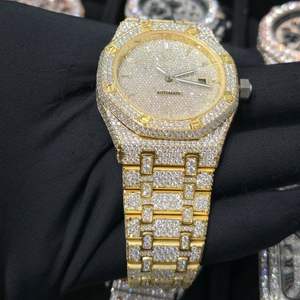 Luxury Hip Hop Automatic Movement Stainless Steel Moissanite <b>Iced</b> <b>Out</b> <b>Watch</b> for Men with Box - Product Image 3