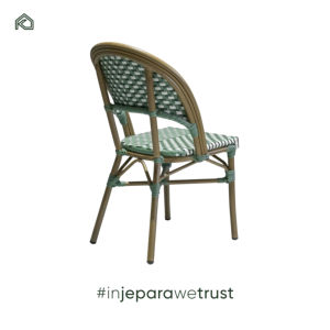 ชุดโต๊ะและเก้าอี้รับประทานอาหารกลางแจ้งสไตล์ฝรั่งเศส โมเดิร์น โครงอะลูมิเนียม สำหรับร้านอาหาร สวน และห้องนั่งเล่น - Product Image 3