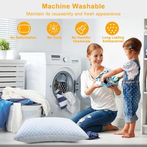 Almohada Ventilada Suave con Gel Refrigerante, Espuma Viscoelástica con Fibra Refrigerante para Reducir el Calor y la Humedad, Almohada Refrigerante Cómoda - Product Image 3