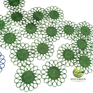 Handcrafted Flower Shape Rattan <b>Placemat</b> Decorative Woven Table Mat for Dining Kitchen Wedding Event Decor - Product Image 5