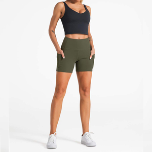 ชุดโยคะขาสั้นพร้อมผ้าสไปเด็กซ์ยืดหยุ่นสำหรับผู้หญิง - Product Image 3